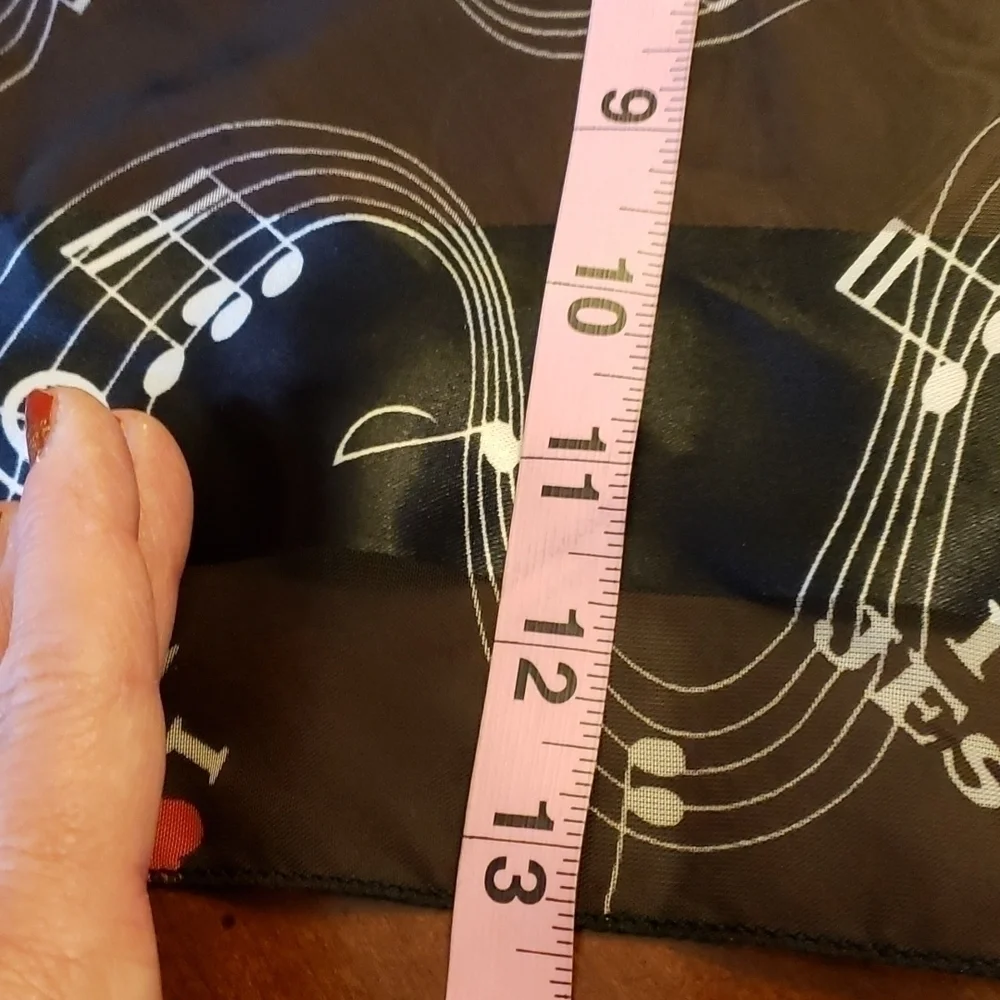 SCARF I ❤ (love) Jesus With Musical Design Black White & Red 60
